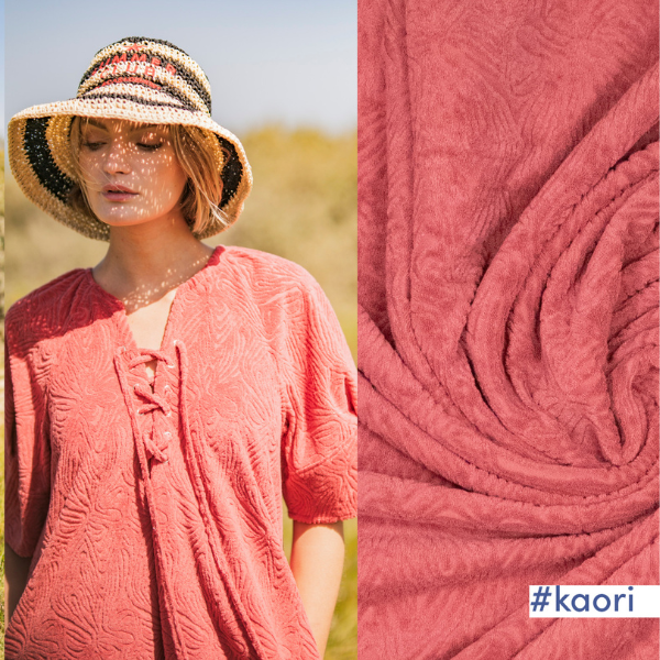 Punto jacquard algodón coral empolvado
