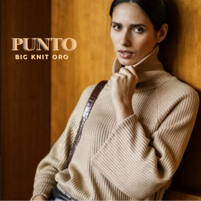 Punto knit big oro metalizado