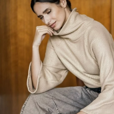 Punto knit big oro metalizado