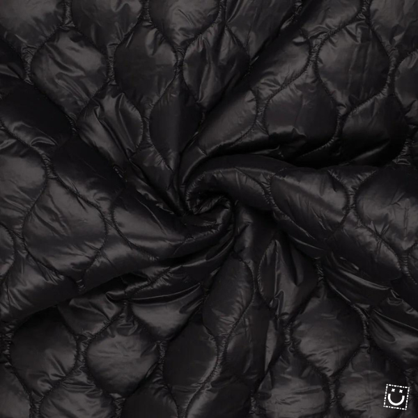 Tela acolchada impermeable negra