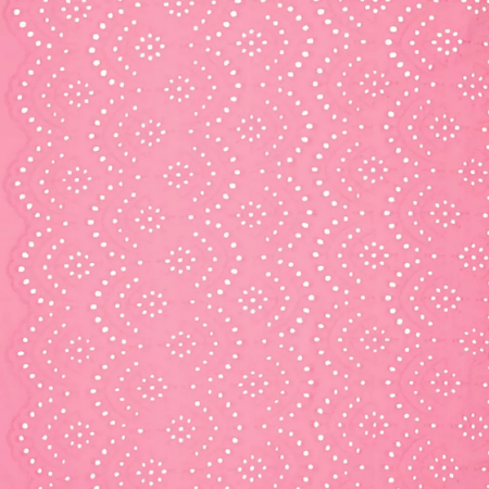 Batista bordada rosa