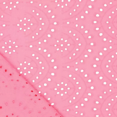 Batista bordada rosa