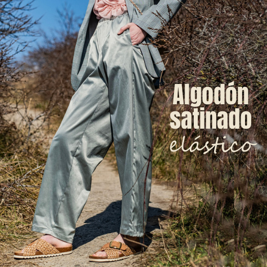 Algodón satinado elástico verde grafito