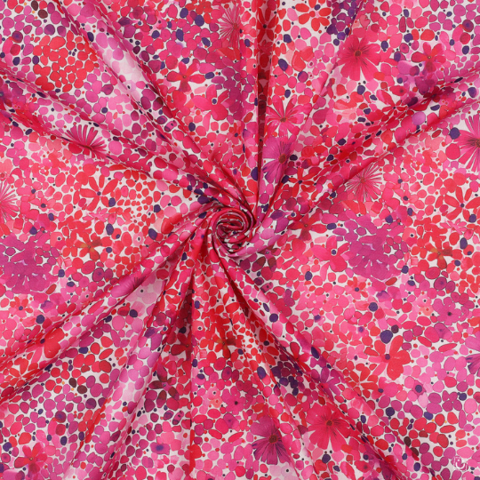 *RETAL* Batista algodón floral rosa 145-83 cm