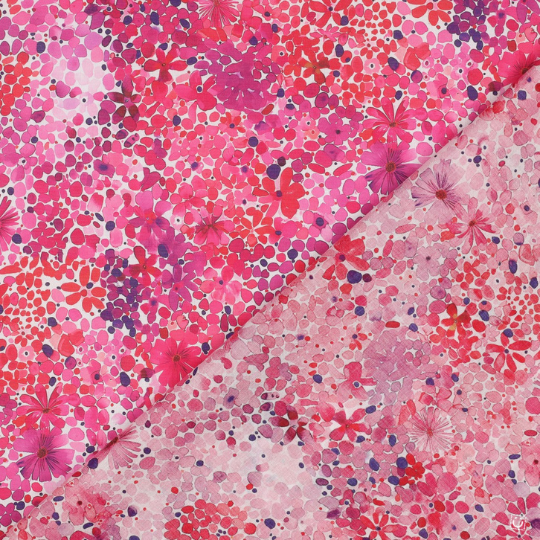 *RETAL* Batista algodón floral rosa 145-83 cm
