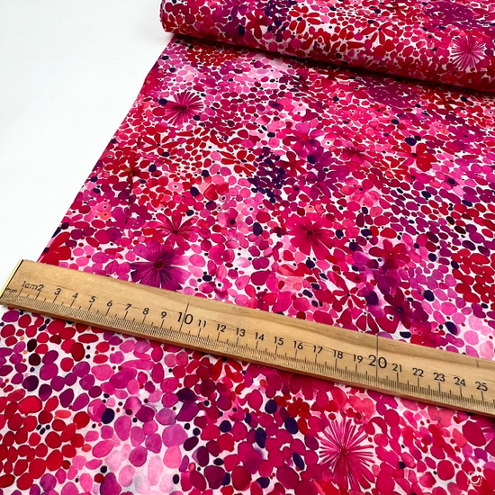 Cargar imagen en el visor de la galería, *RETAL* Batista algodón floral rosa 145-83 cm
