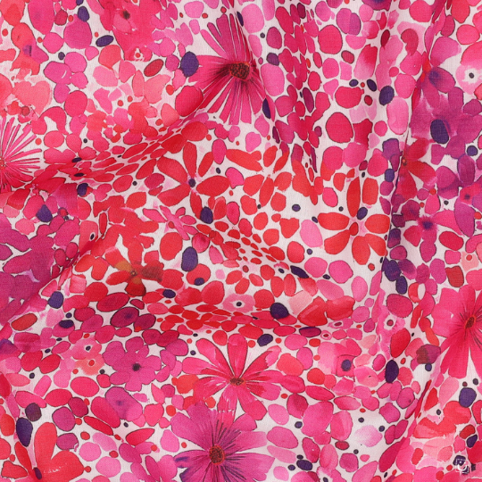 *RETAL* Batista algodón floral rosa 145-83 cm