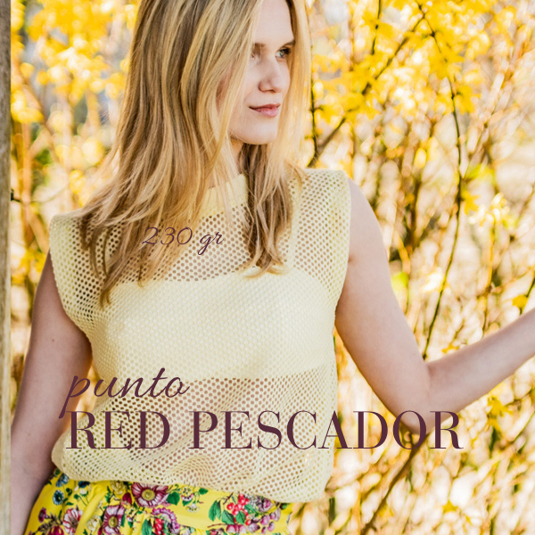 Punto red de pescador amarillo