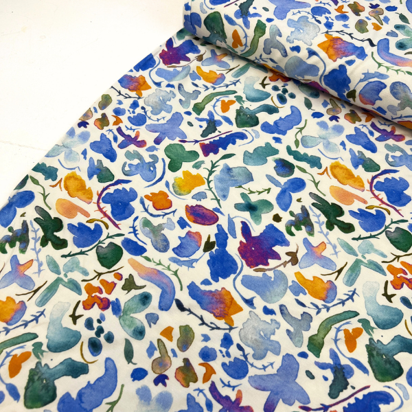 Viscosa Jersey multicolor azul