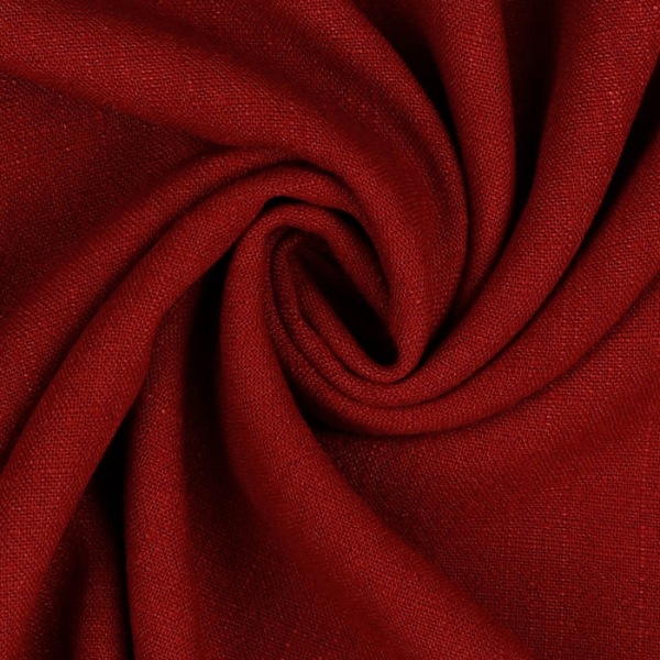 Lino viscosa lavado rojo oscuro