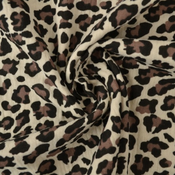 Tela Muselina animal print beige