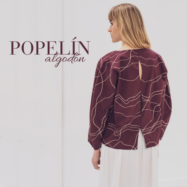 *PREVENTA* Tela algodón burdeos con líneas