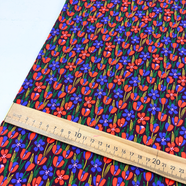 Tela popelín algodón Tulipanes rojos