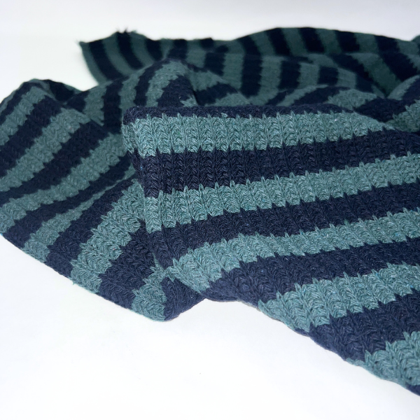*RETAL* Punto Big knit rayas azules 145x135