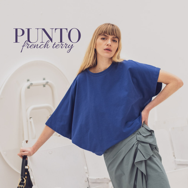 Puño canalé tubular 2x2 azul cobalto
