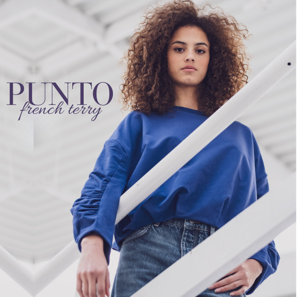 Puño canalé tubular 2x2 azul cobalto