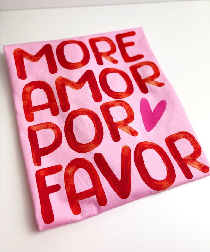 Panel punto jersey "More amor por favor"