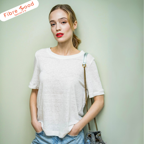 Punto jersey lino blanco