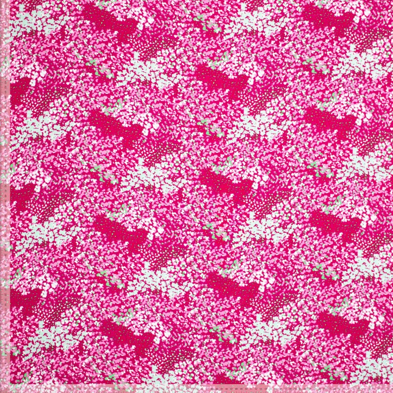 Tela viscosa flores rosa
