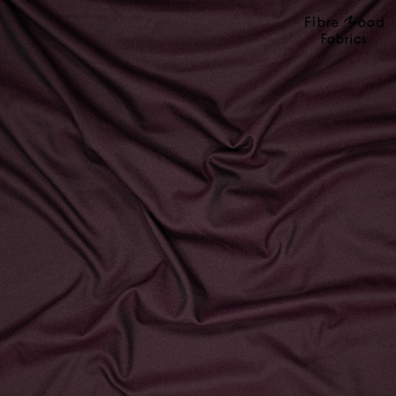 Twill de viscosa elástica burdeos oscuro