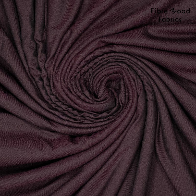 Twill de viscosa elástica burdeos oscuro