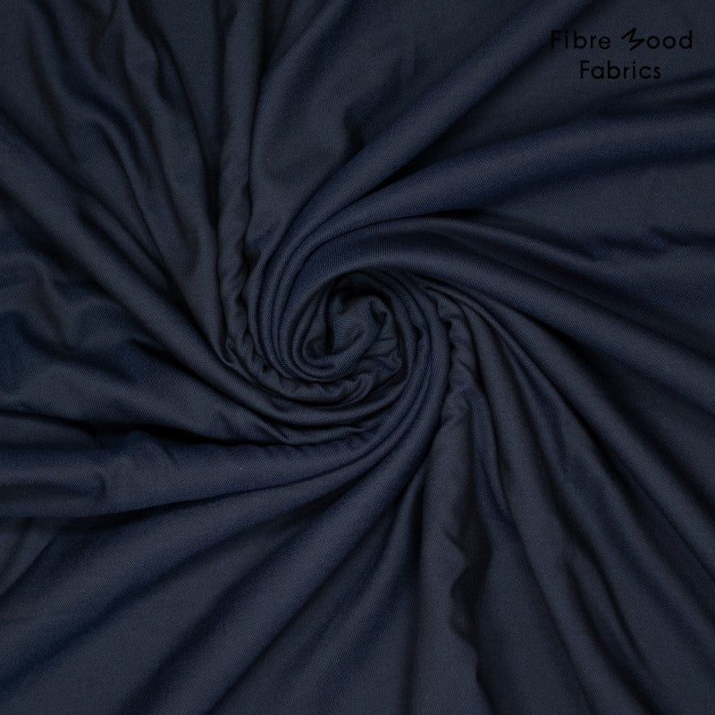 Twill de viscosa elástica azul oscuro