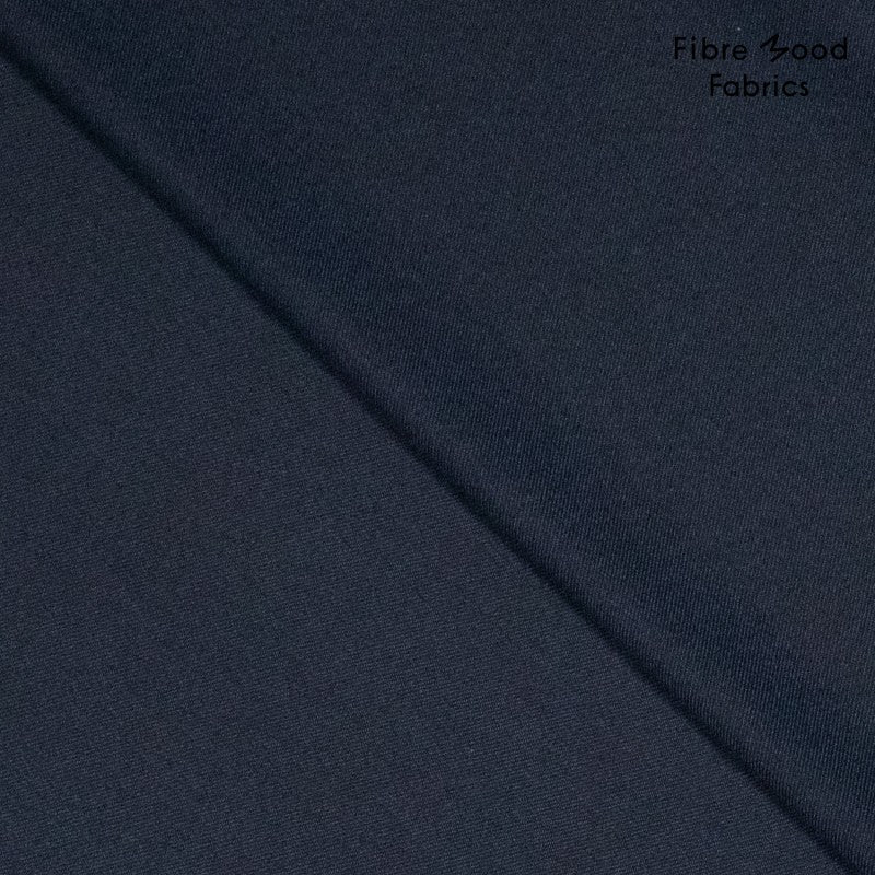 Twill de viscosa elástica azul oscuro