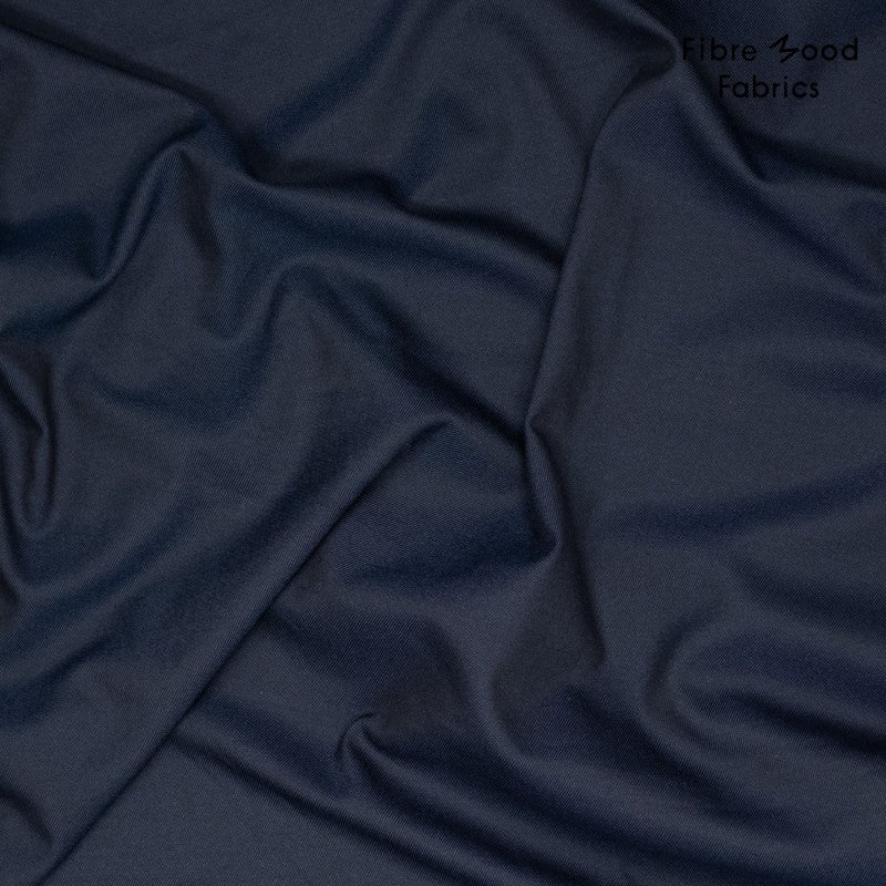Twill de viscosa elástica azul oscuro