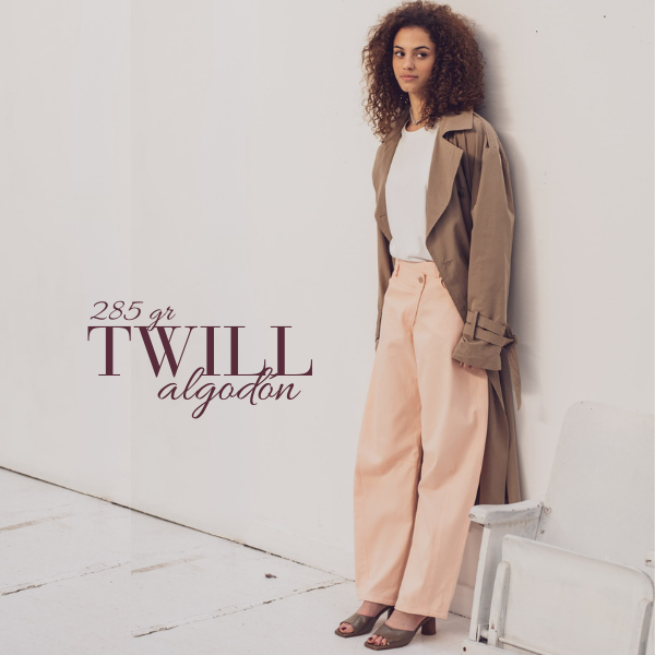 Twill algodón elástico melocotón