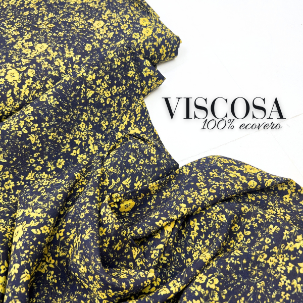 Viscosa Ecovero flores azafrán
