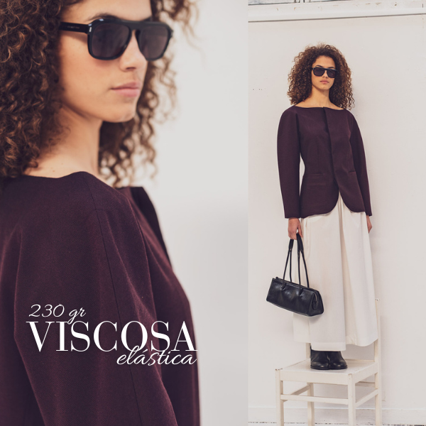 Sarga viscosa elástica berenjena