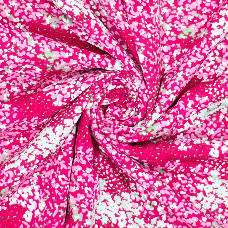 Tela viscosa flores rosa