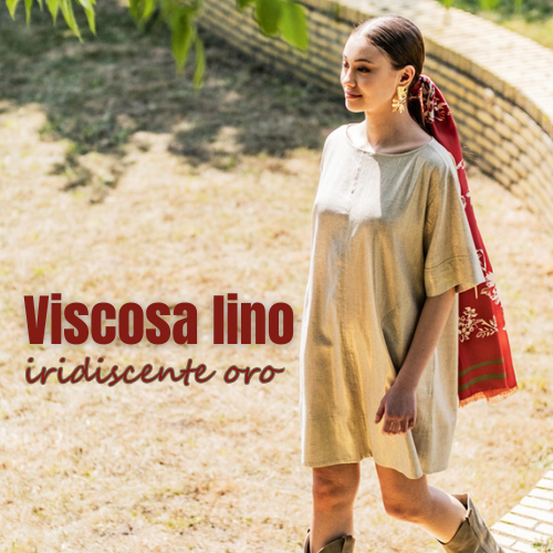 Tela viscosa lino iridiscente ORO