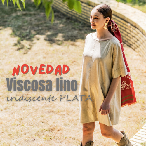 Viscosa lino iridiscente PLATA