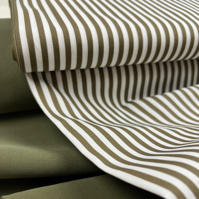 Tela algodón rayas verde