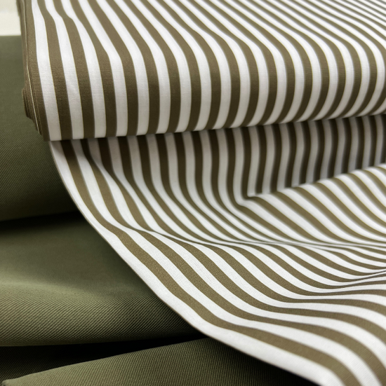 Tela algodón rayas verde