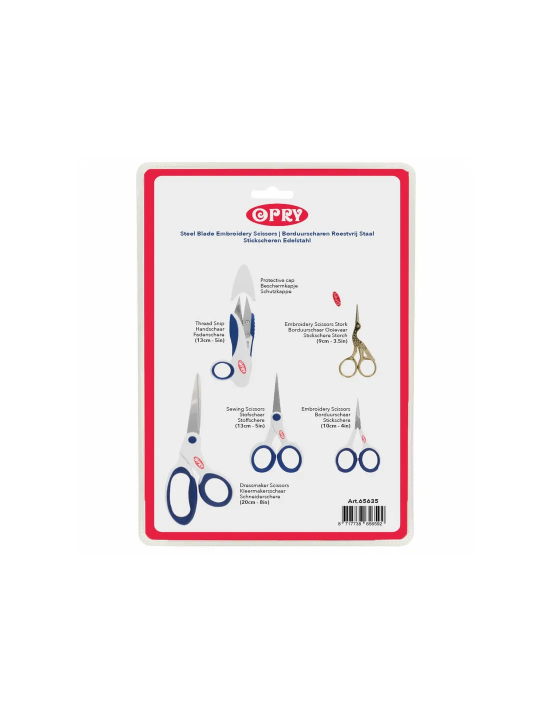 Pack de 5 tijeras costura