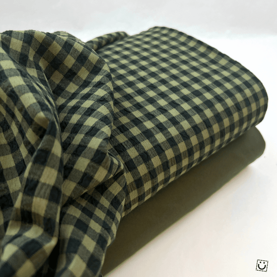 *RETAL* Vichy algodón seersucker verde 140 cm