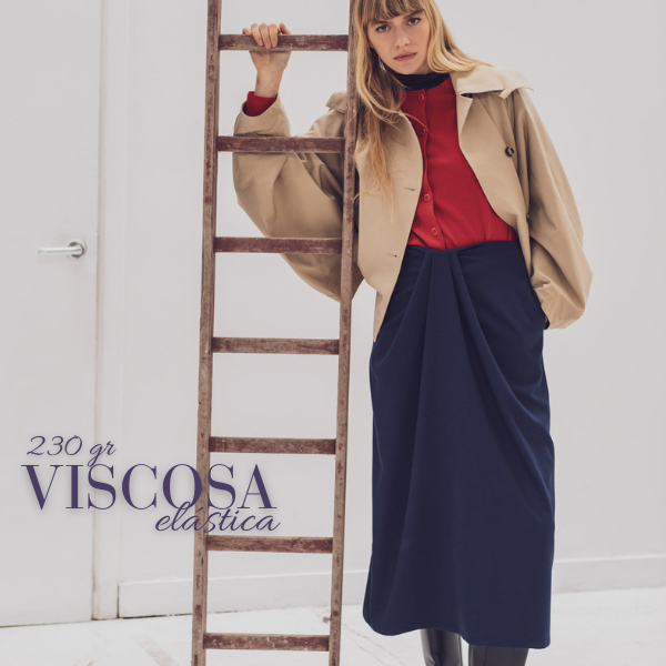 Sarga viscosa elástica navy oscuro