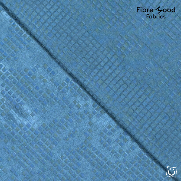 Viscosa jacquard flores azul
