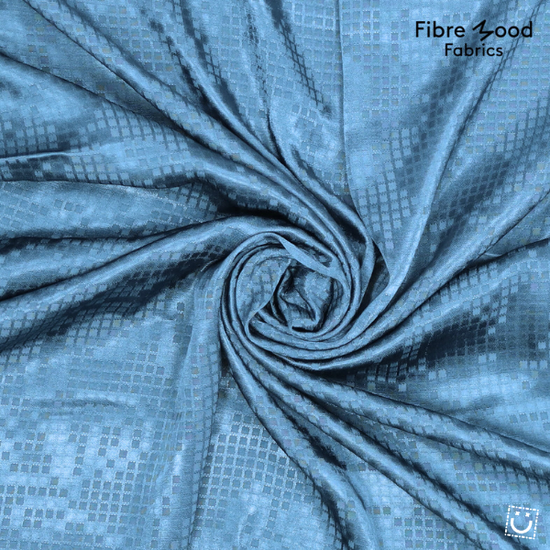 Viscosa jacquard flores azul