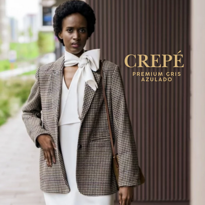 Crepè de viscosa premium gris azulado