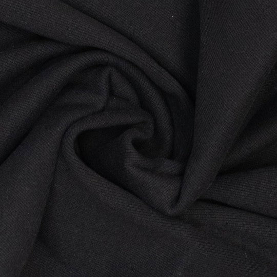 Tejido Puño canalé tubular en color negro / patrón #arielle #jules fabric mumu