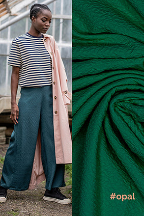 Tela Jacquard efecto relieve verde
