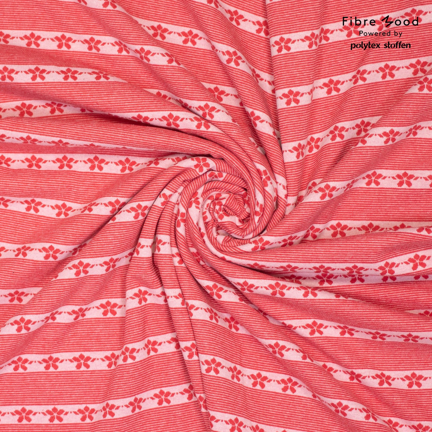 Tejido en punto jacquard en algodón reciclado rojo / patrón #thea #jules