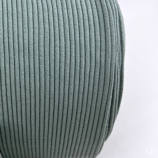 Puño canalé tubular BIG rib verde (70 cm)