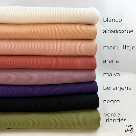 Puño canalé tubular 2x2 azul menta (100 cm)