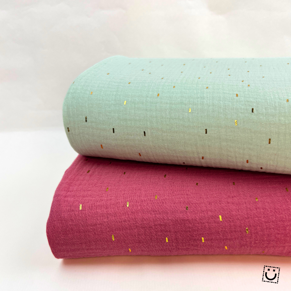 Doble gasa menta – foil oro